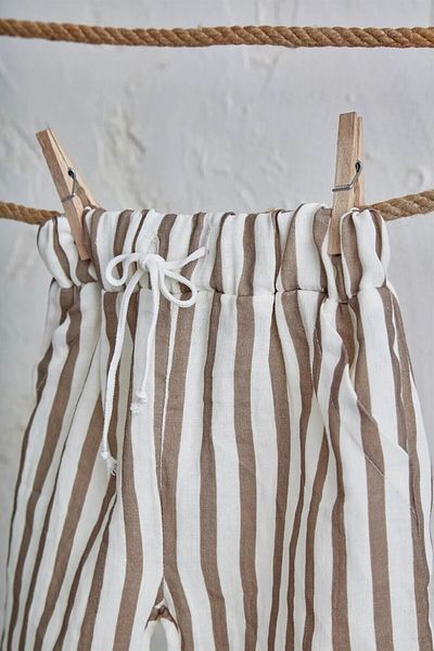 Kirazkids Muslin Trousers Brown Striped