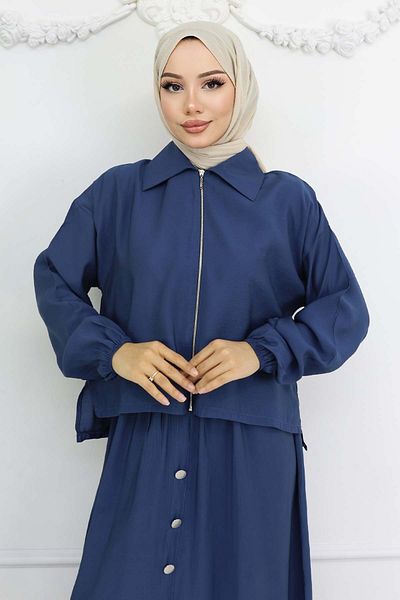 benguen Zipper Jacket Dress Indigo 4807