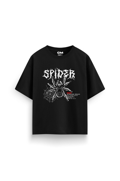 CİNEMA MODA Spider Štampano opuštenog kroja 30/1 unisex crna majica