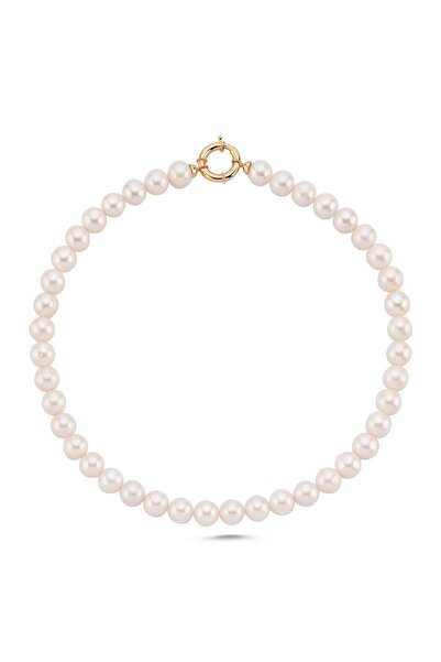 Birinci 14 Ayar Altın 13 mm Doğal Kültür İncisi Kolye