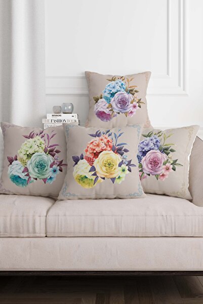 Pillow Home Σετ με 4 διακοσμητικά καλύμματα μαξιλαριών με ψηφιακή εκτύπωση σε...