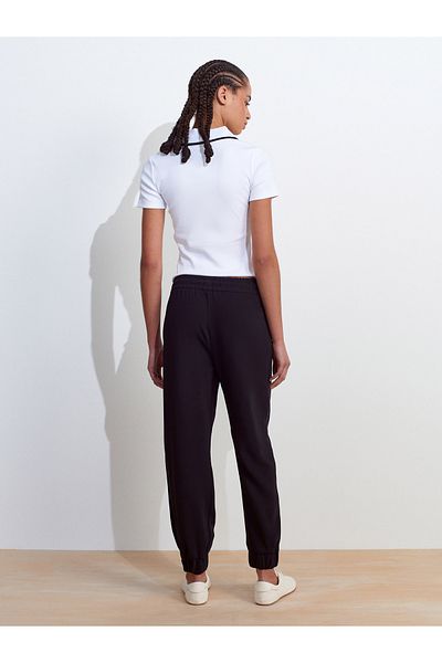 Dilvin 71608 Cuffed Jogger Pants-Black
