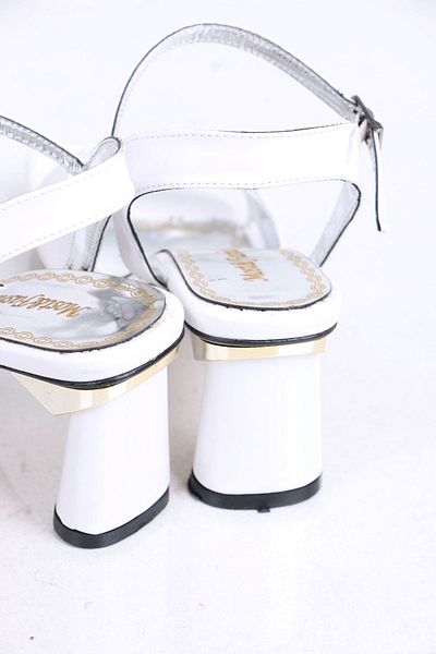 sefayol Jadon White Patent Leather Heeled Women's Shoes