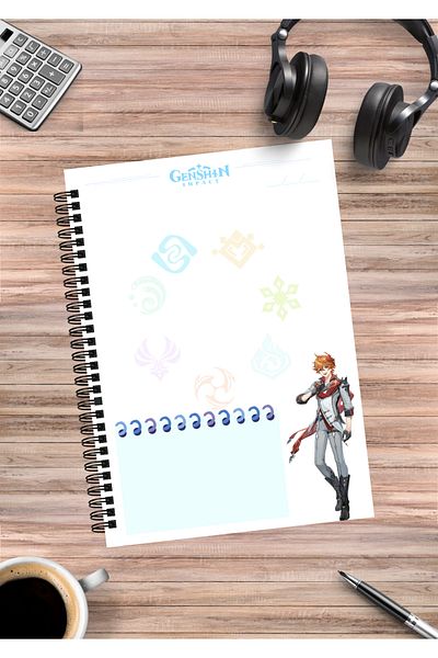 mertfigur Genshin Childe Tartaglia Anime Spiral Notebook A5 (50 Sheets)