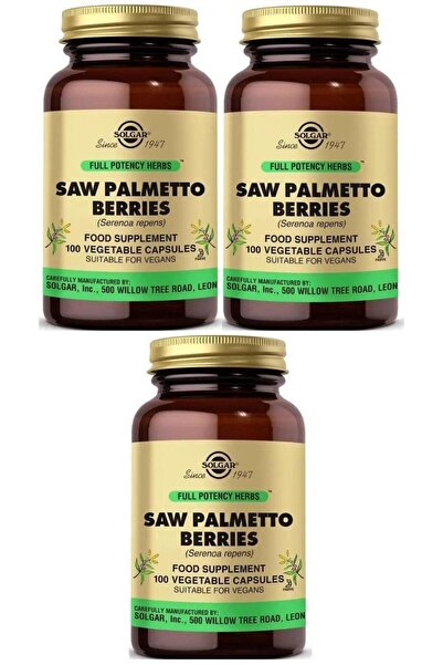 Solgar Saw Palmetto Berries 100 Kapsül 3 Adet