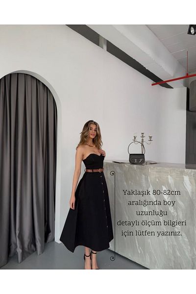 SUN STYLE Fusta cu centură de parașută cu talie înaltă elastică cu detaliu de nasturi