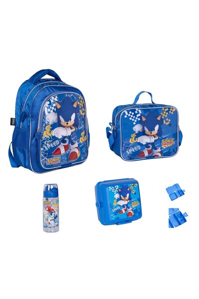 GENC DIJITAL BASKI مجموعة حقائب مدرسية سونيك (4 قطع)