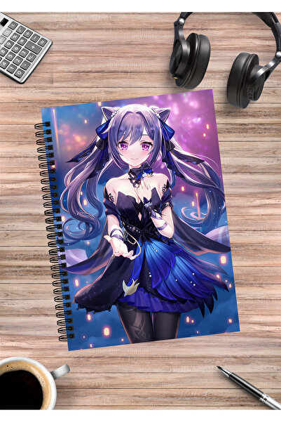 mertfigur Genshin Keqing Anime Spiral Notebook A5 (50Sheets)