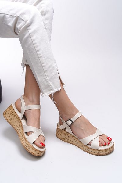 Riccon Jeanrissa Beige Women's Sandals 0012200