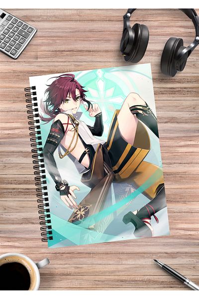 mertfigur Genshin Heizou Anime Spiral Notebook A5 (50Sheets)