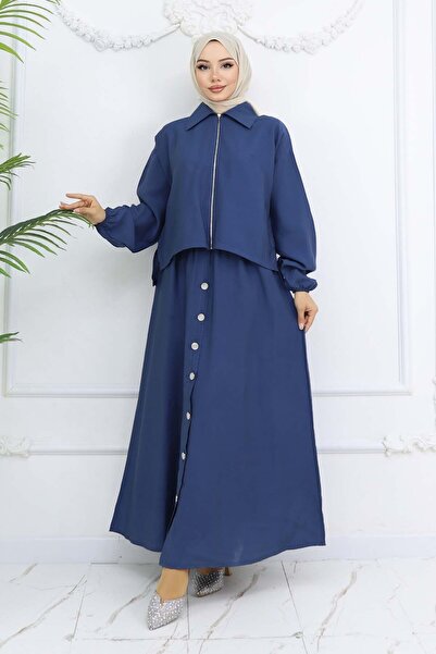 benguen Zipper Jacket Dress Indigo 4807