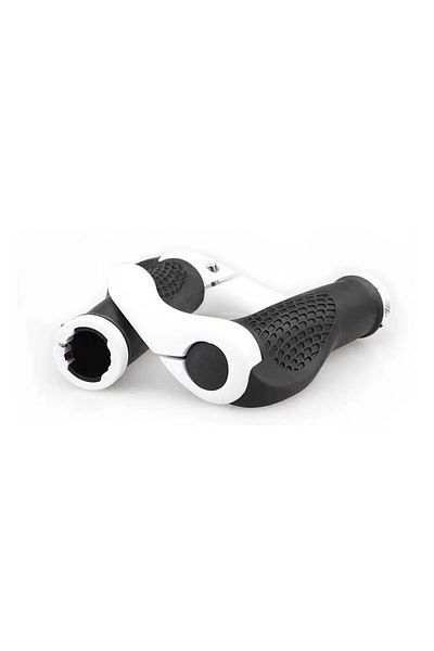 Choice White 1 Pair Bicycle Handlebar Grip Ergonomic Anti Skid Lock on Handle Cover Aluminum Alloy Rubber G