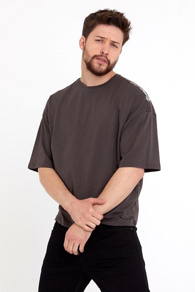 Polo State Ανδρικό μπλουζάκι με στάμπα Oversize καφέ