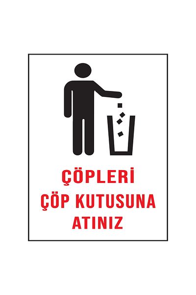 Lucena Throw Metal Garbage into the Trash Can 15 cm X 20 cm Warning Sign Direction Sign