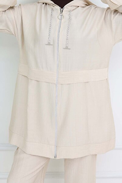 benguen Chain Detailed Hijab Suit Stone Color 4760