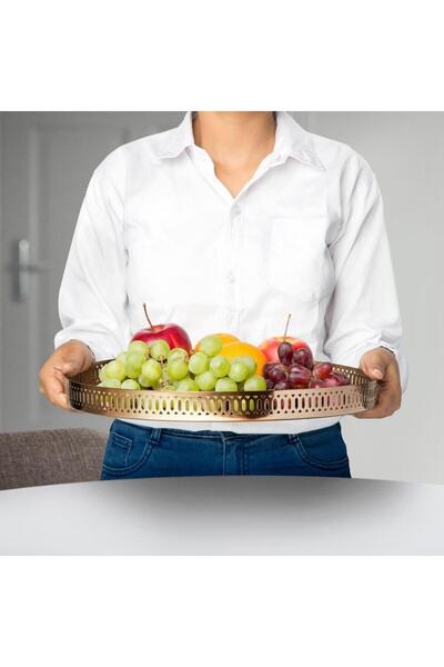 IKEA Gokvalla Yuvarlak Tepsi Bakır 35 Cm 50569004