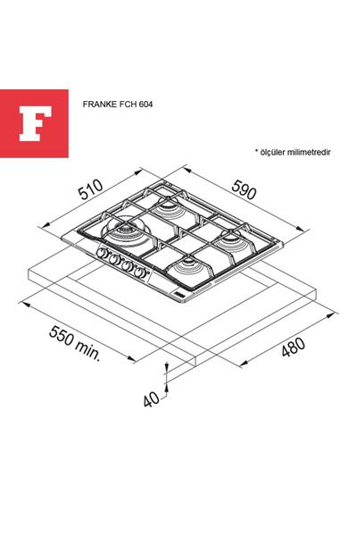 Franke FCH 604 3G TC C Ankastre Ocak, Classicline, Siyah, 60cm, 4 göz