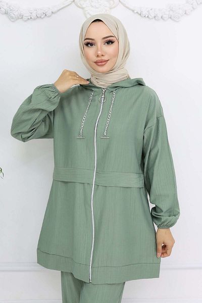 benguen Chain Detailed Hijab Suit - 4760 Model