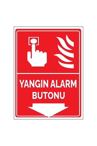 Lucena Metal Fire Alarm Button 15 cm X 20 cm Warning Sign Direction Sign