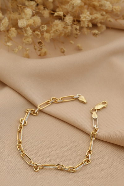 Neva GOLD KAPLAMA İNCE ATAÇ İTHAL GÜMÜŞ BİLEKLİK