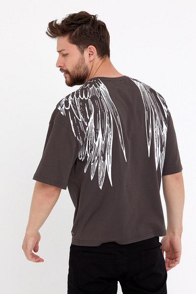 Polo State Ανδρικό μπλουζάκι με στάμπα Oversize καφέ