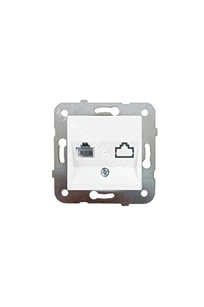 VİKO Karre Beyaz Telefon Prizi (TEKLİ NÜMERİS CAT3) ÇERÇEVE DAHİLDİR.