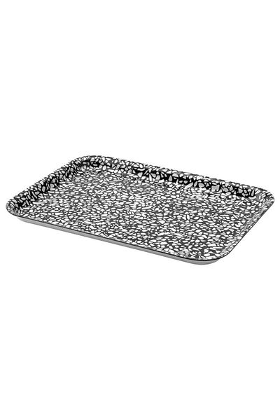 IKEA Black Patterned Varkul Tray - 28x20 Cm 00399537