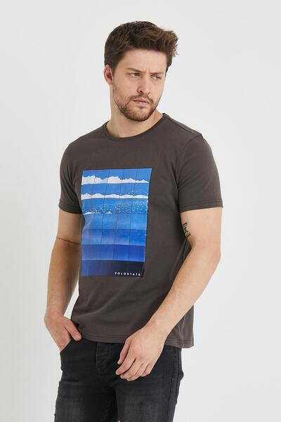 Polo State Men's Printed T-shirt Brown