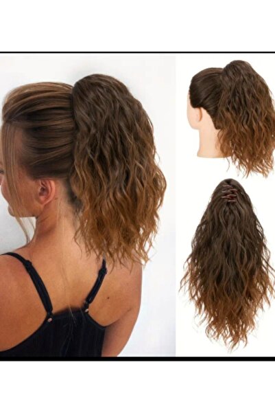 Handmade Tokali at kuyrugu saç 1.sinif sentetik ısıya dayanıklı kahve geçişli