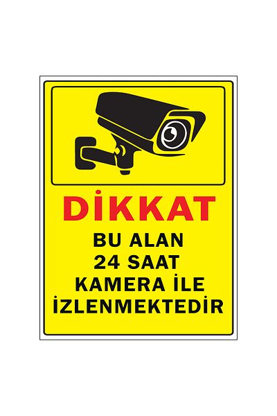 Lucena Metal This Area Is Monitored 24 Hours With Camera 15 Cm X 20 Cm Warning Sign Directional Sign
