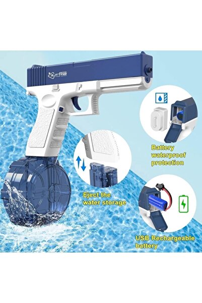 PeriYedi Şarjlı Tam Otomatik Su Tabancası 10 Metre Menzil 2 Yedek Hazneli Hav...