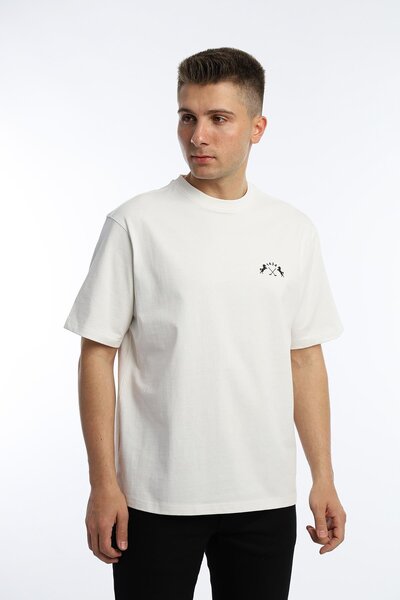 Polo State Ανδρικό μπλουζάκι Oversize Fit με στάμπα Basic Λευκό
