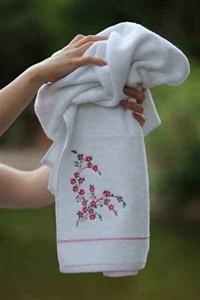 kiraz Flovie 100% бавовна 50x100 з квітковим вишиванням, набір з 3 рушників