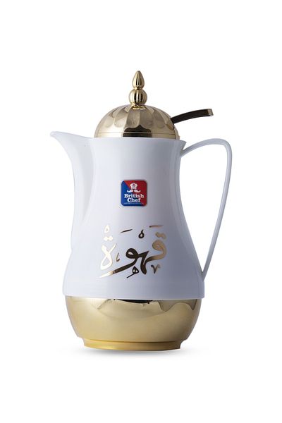 British Chef Tea & Cawa 1l Vacuum Flask Thermos, Double Wall Insulated Hot/cold Long Hour-bc404