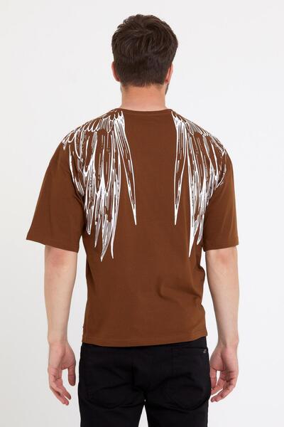 Polo State Чоловіча футболка Oversize з принтом, колір коричневий