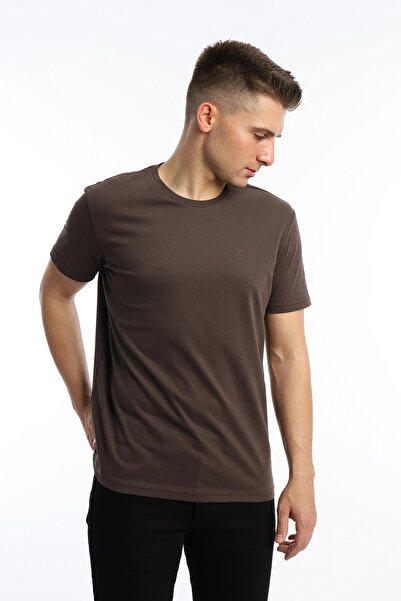 Polo State Ανδρικό Μπλουζάκι Γκολφ Κεντημένο - Κανονική Εφαρμογή Καφέ