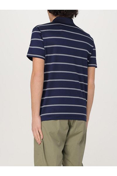 PAUL&SHARK Men's Regular Fit Short Sleeve Striped 100% Cotton Navy Blue-White Polo Neck T-Shirt 25411303 -367