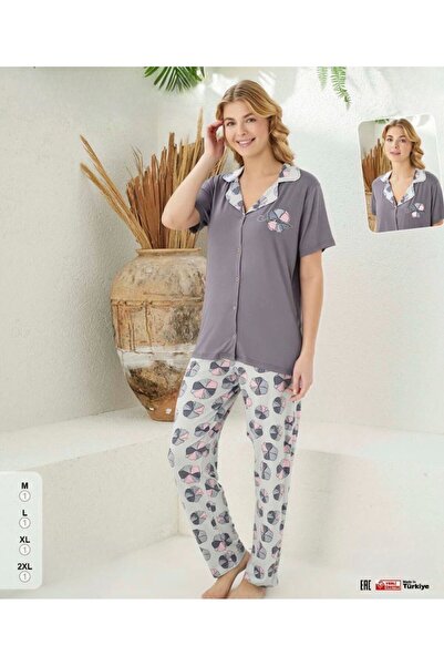 İpek Women's Short Sleeve Front Buttoned Pajama Set