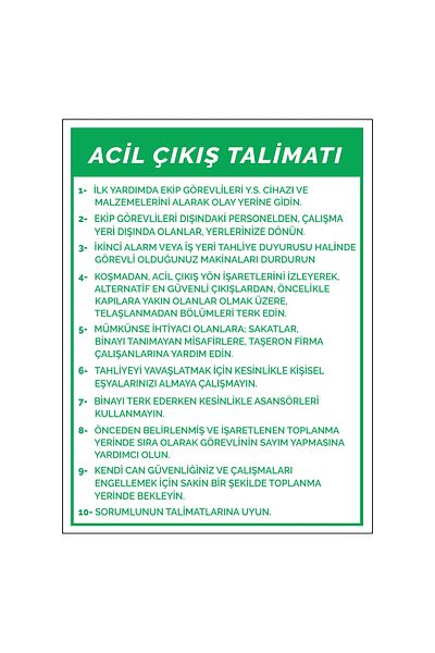 Lucena Metal Emergency Exit Instruction 15 cm X 20 cm Warning Sign Directional Sign