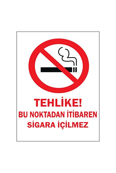 Lucena Metal Tehlike Bu Noktadan Itibaren Sigara Içilmez 15 Cm X 20 Cm Uyarı ...