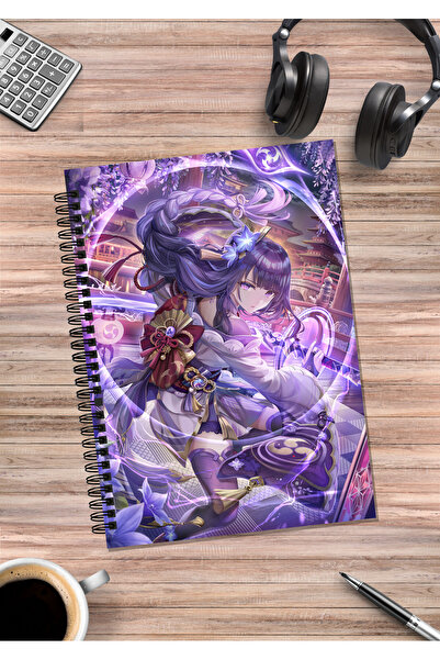 mertfigur Genshin Raiden Shogun Anime Spiral Notebook A5 (50Sheets)