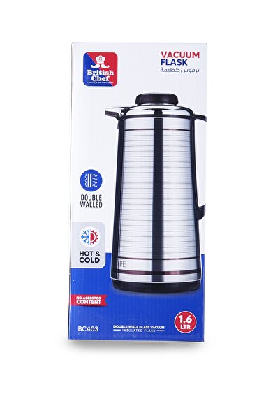 British Chef 1.6L Double-Walled Glass Vacuum Insulated Flask – Ideal for Social Events
