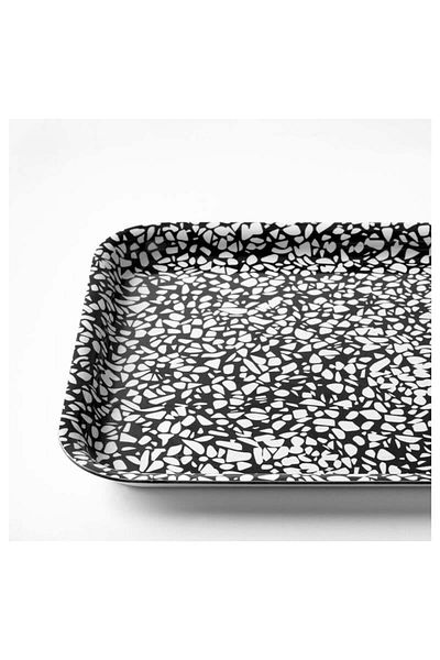 IKEA Black Patterned Varkul Tray - 28x20 Cm 00399537