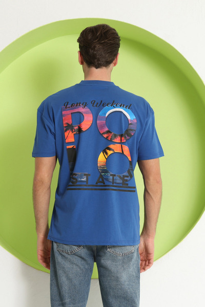 Polo State Tricou supradimensionat cu imprimeu polo pentru bărbați Saks