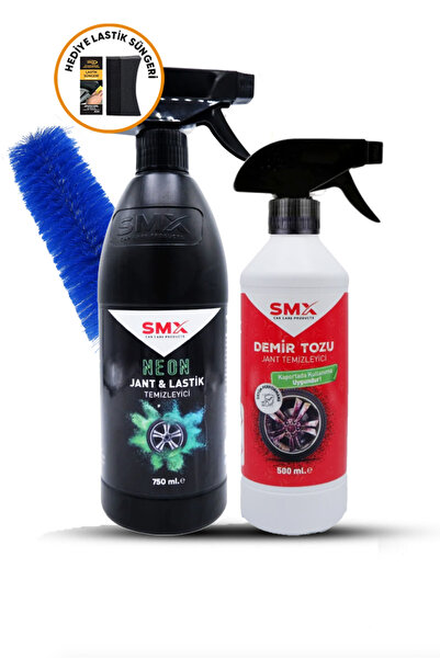 SMX Neon Jant Temizleyici+demirtozu Jant Temizleyici+jant Temizleme Fırçası+lastik Süngeri