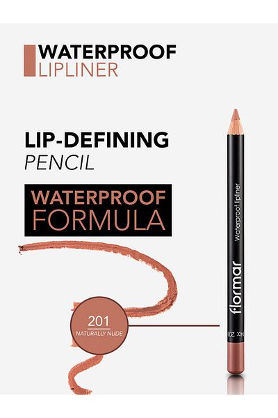 Flormar Waterproof Lip Liner - Waterproof Lipliner (Nude) - 201 NTRLLY NUDE