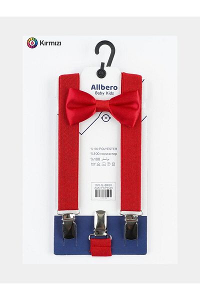 Baby Clime Red Children's Trouser Suspender Bow Tie Set 1-9 Years April 23 Show Outfit Accessory