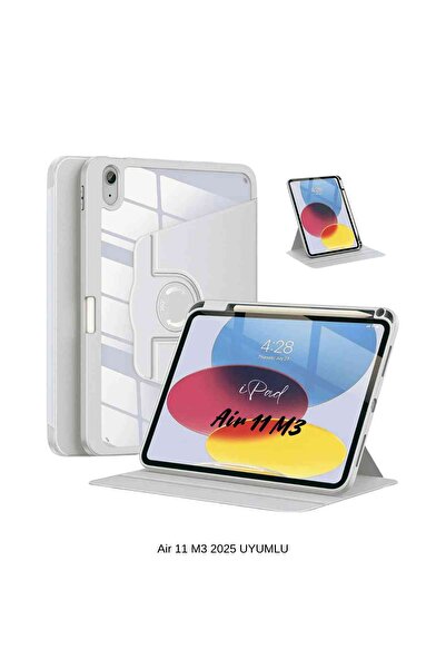 Fuchsia iPad Air 11 2025 M3 Çip Uyumlu 360° Dönebilen Yatay Dikey Standlı Fuc...