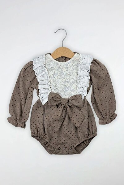 Cantoy Kız Bebek Dantel Ve Kurdele Detaylı Tulum