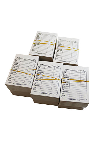 Kaya Çay Kahve Fişi Adisyon (A7) 7X10 cm Tek Nüsha 50 Adet / Cilt (Cep Boy)